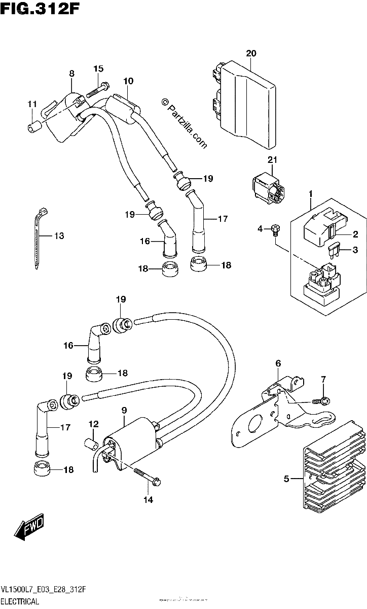 Diagrama de ELECTRICAL VL1500TL7 E28