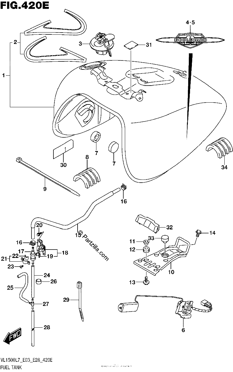 Diagrama de FUEL TANK VL1500TL7 E03