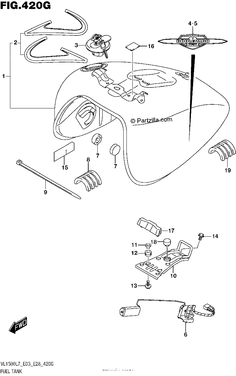 Diagrama de FUEL TANK VL1500TL7 E33