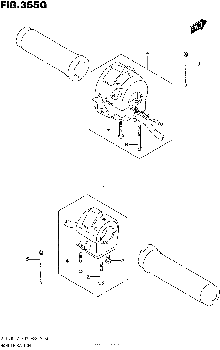 Diagrama de HANDLE SWITCH VL1500TL7 E33