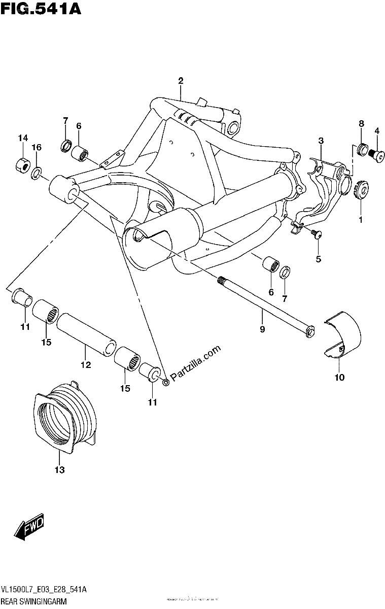 Diagrama de REAR SWINGINGARM