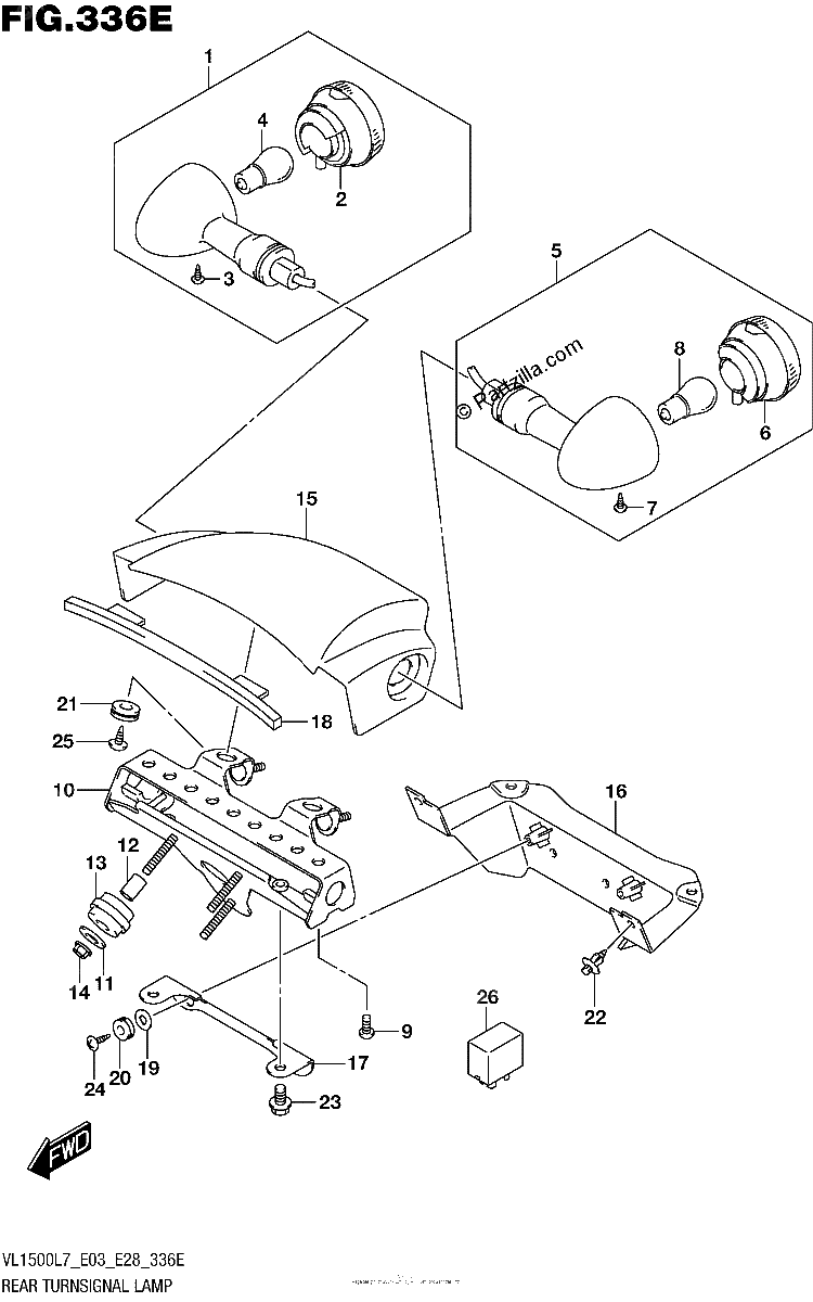 Diagrama de REAR TURNSIGNAL LAMP VL1500TL7 E03
