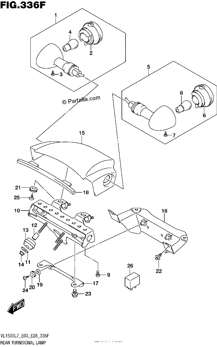 Diagrama de REAR TURNSIGNAL LAMP VL1500TL7 E28