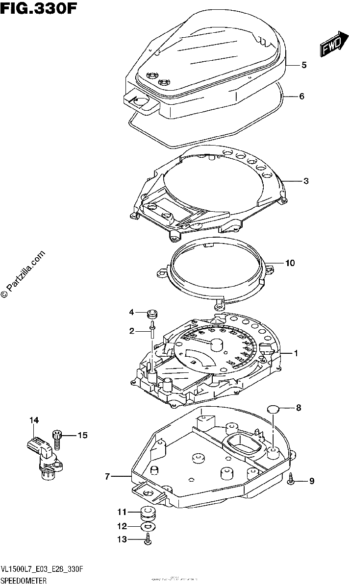 Diagrama de SPEEDOMETER VL1500TL7 E28
