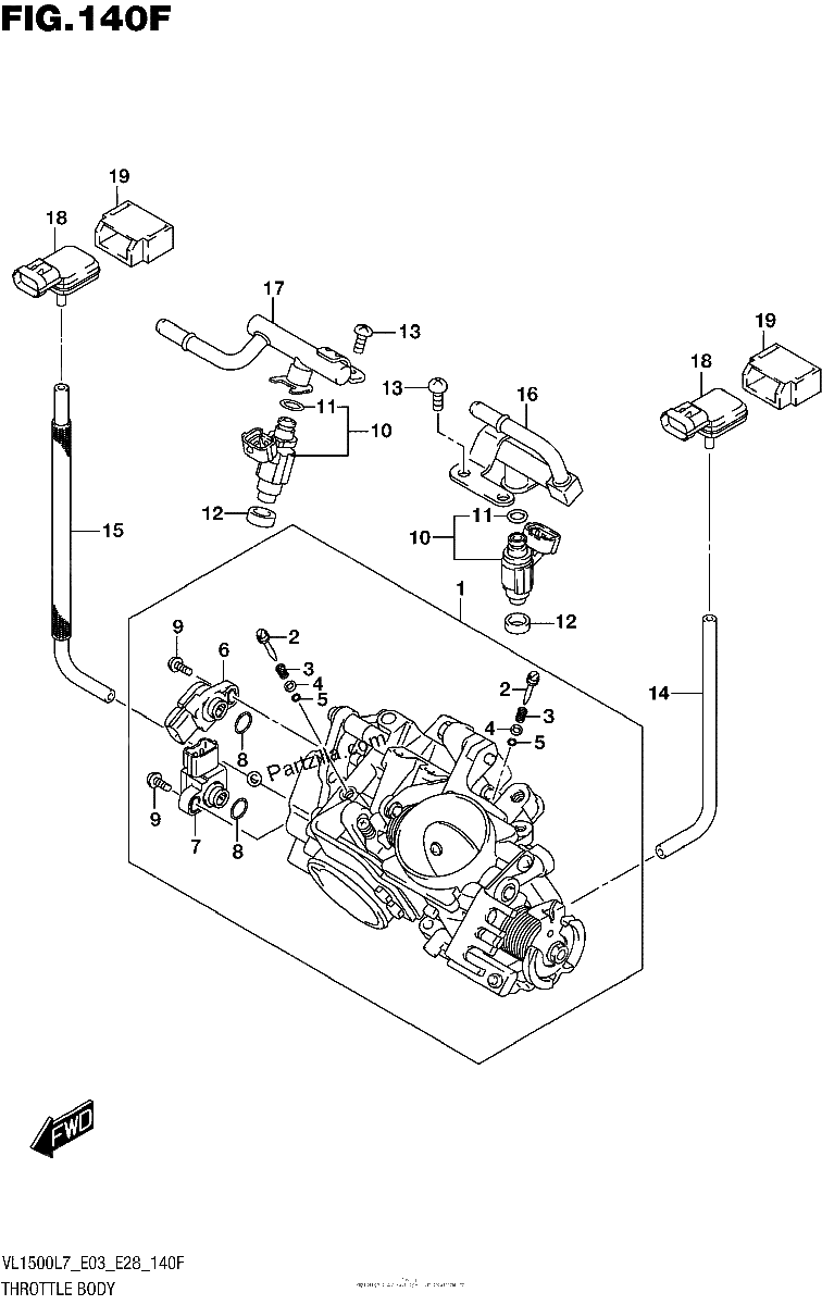 Diagrama de THROTTLE BODY VL1500TL7 E28