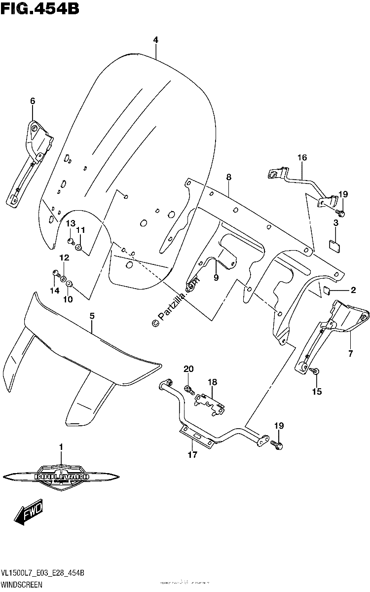 Diagrama de WINDSCREEN VL1500TL7 E03