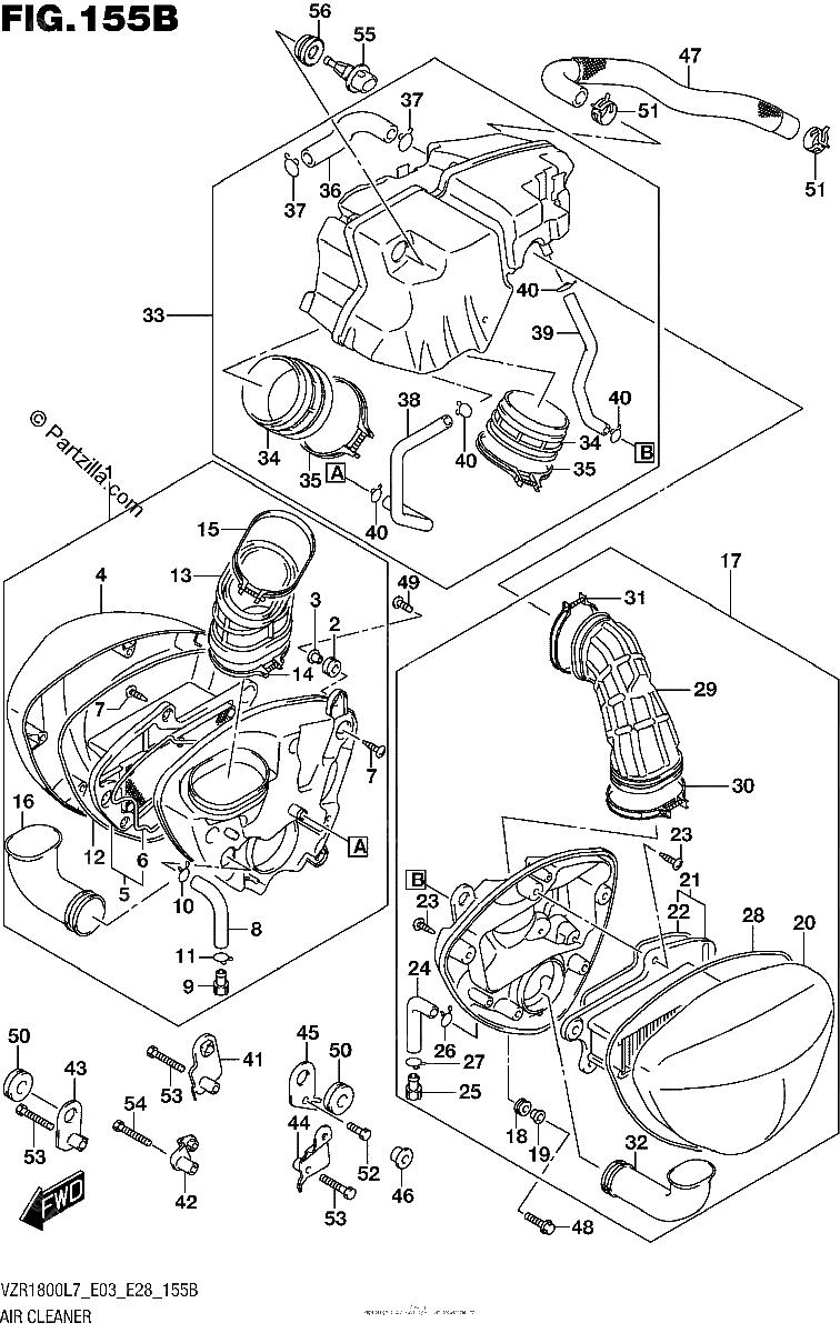 Diagrama de AIR CLEANER VZR1800BZL7 E03