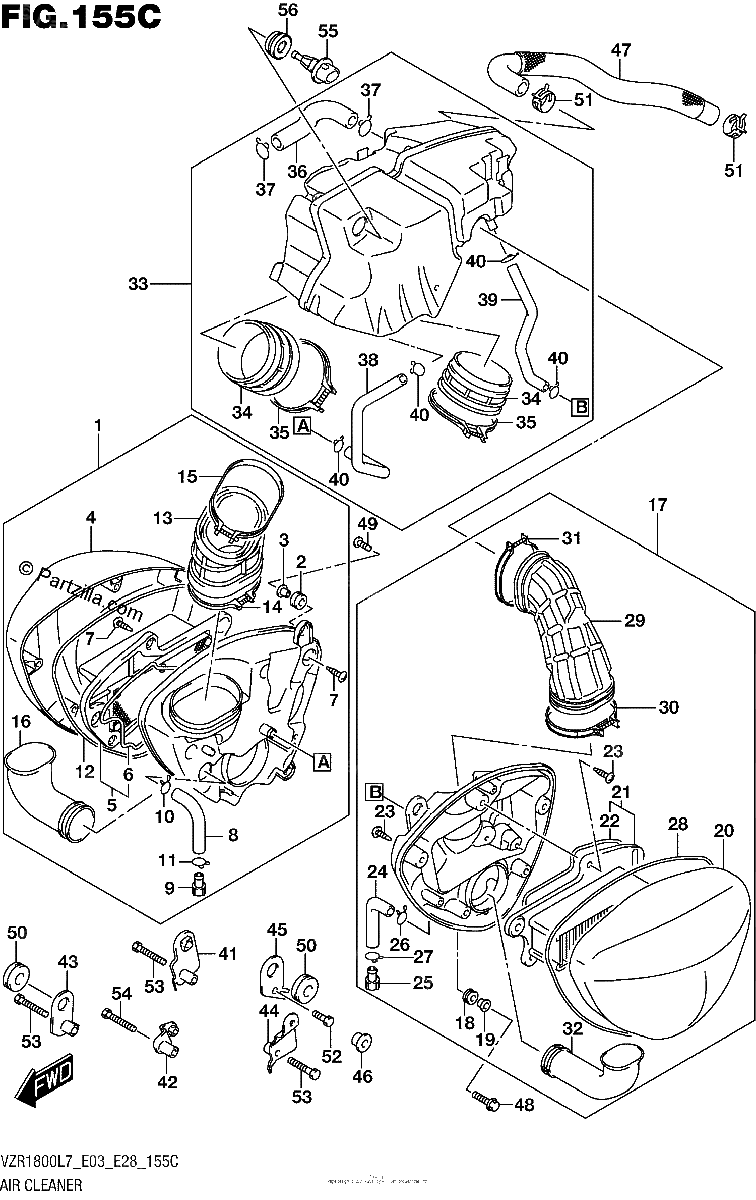 Diagrama de AIR CLEANER VZR1800BZL7 E28