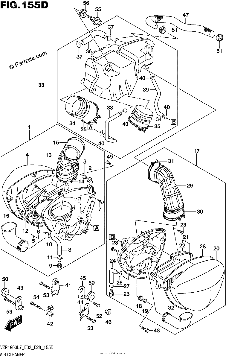 Diagrama de AIR CLEANER VZR1800BZL7 E33