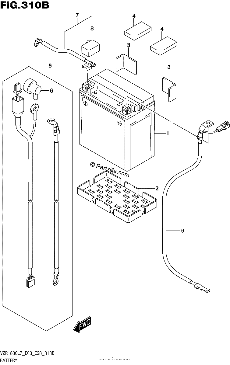 Diagrama de BATTERY VZR1800BZL7 E03