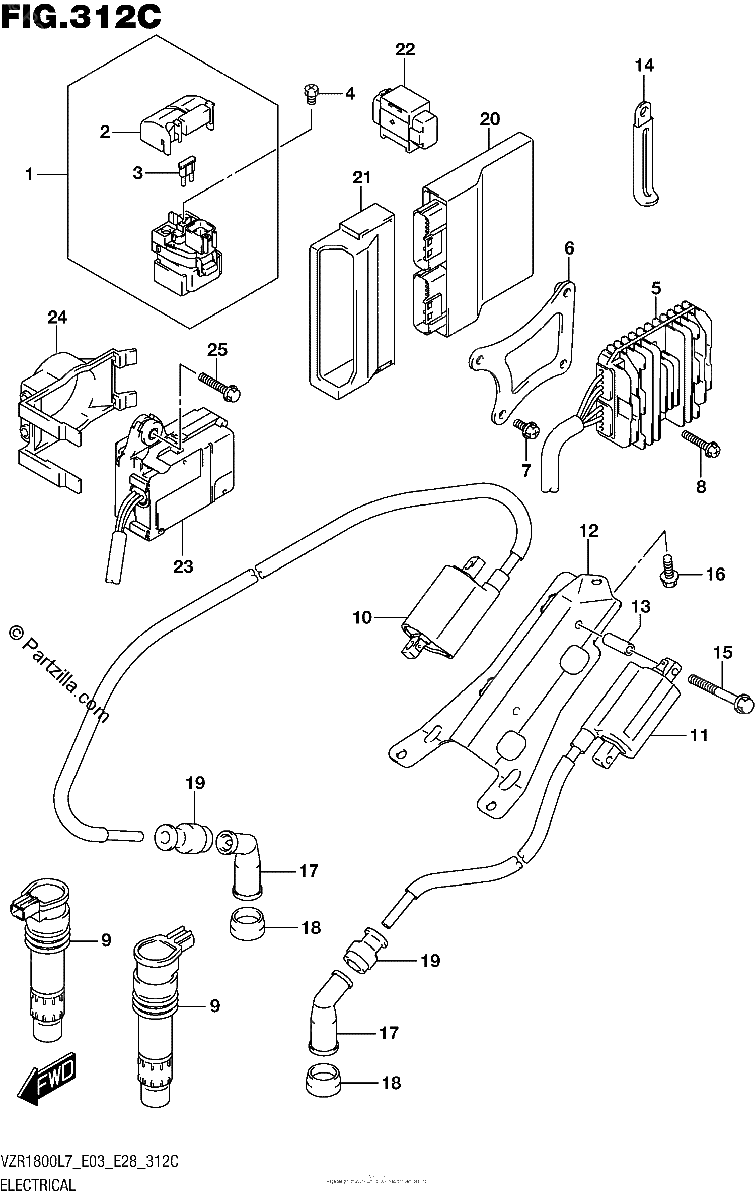 Diagrama de ELECTRICAL VZR1800BZL7 E28