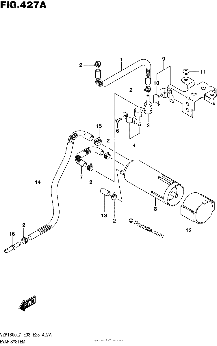 Diagrama de EVAP SYSTEM VZR1800BZL7 E33