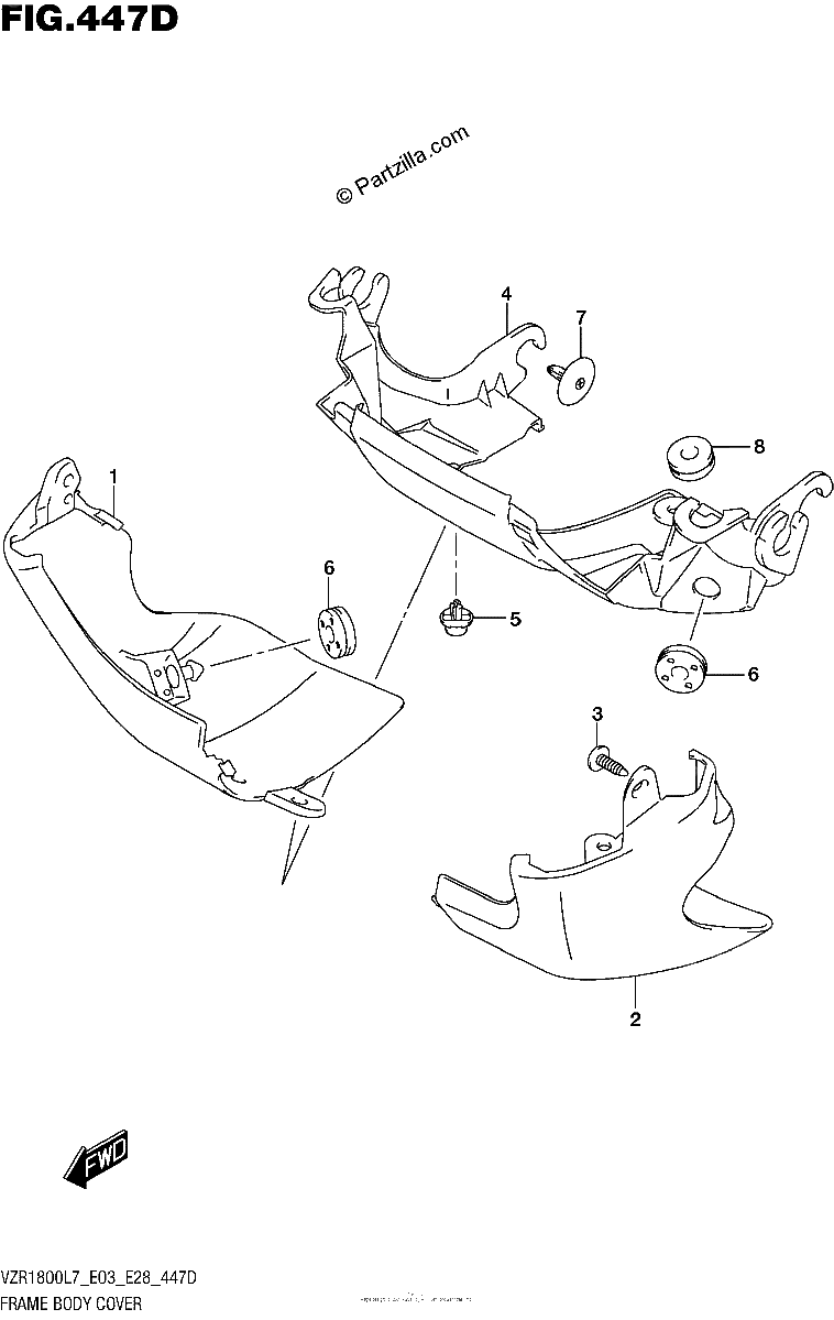 Diagrama de FRAME BODY COVER VZR1800BZL7 E33