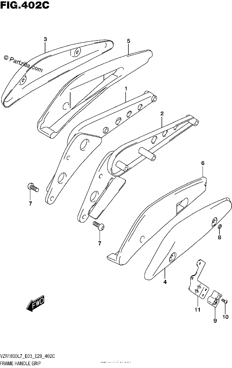 Diagrama de FRAME HANDLE GRIP VZR1800BZL7 E28