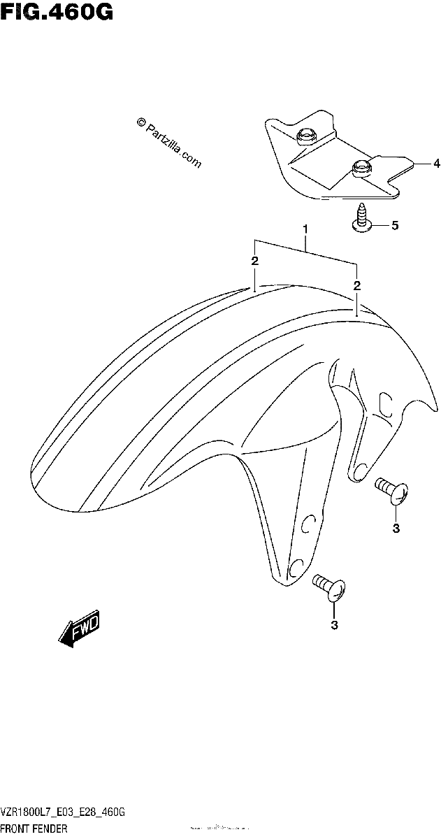 Diagrama de FRONT FENDER FOR BBD VZR1800BZL7 E33