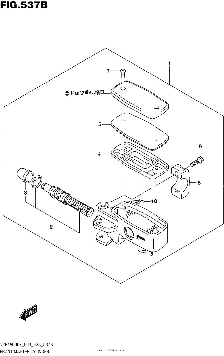 Diagrama de FRONT MASTER CYLINDER VZR1800BZL7 E03
