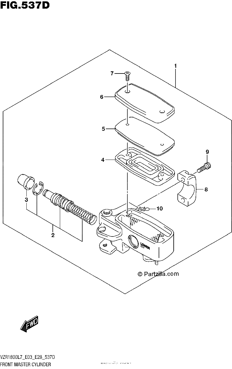 Diagrama de FRONT MASTER CYLINDER VZR1800BZL7 E33