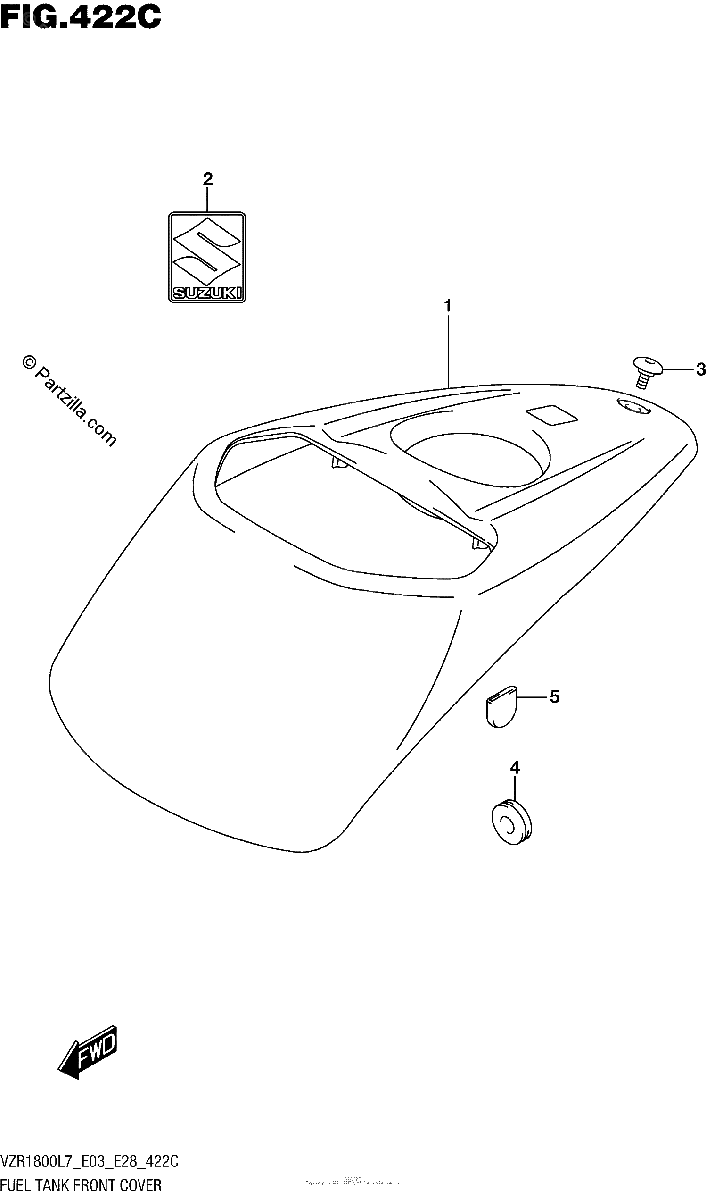 Diagrama de FUEL TANK FRONT COVER VZR1800BZL7 E28