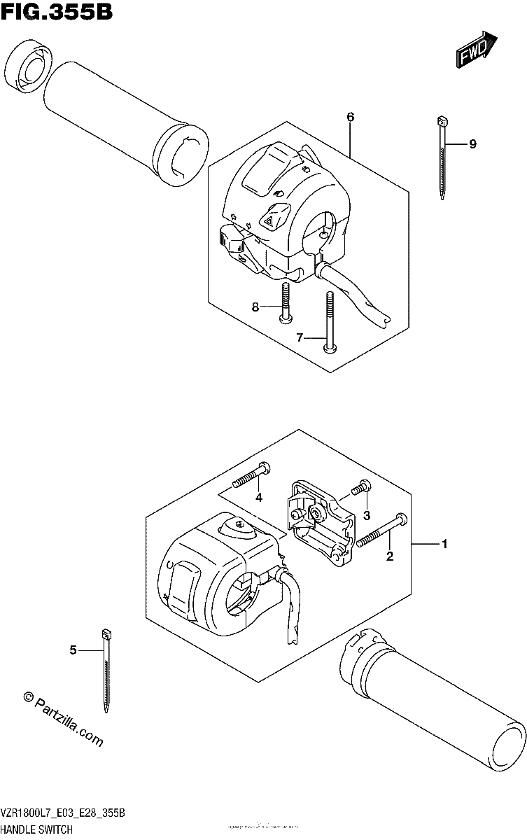 Diagrama de HANDLE SWITCH VZR1800BZL7 E03