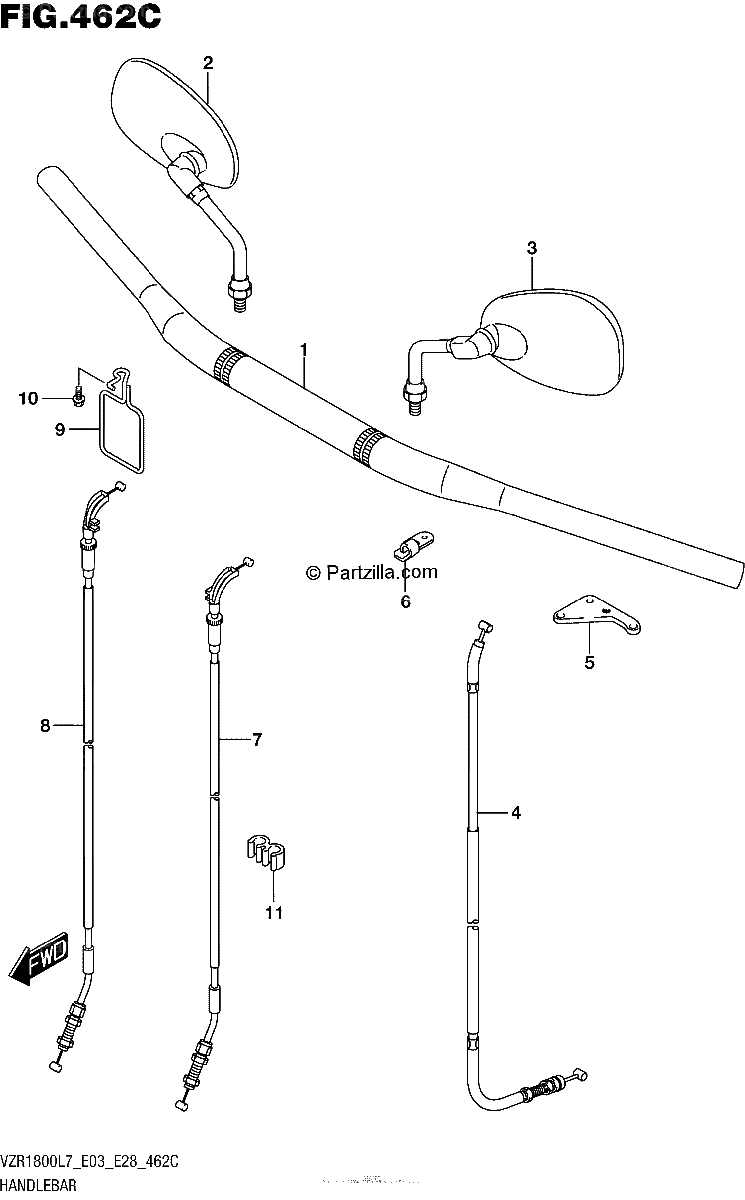 Diagrama de HANDLEBAR VZR1800BZL7 E28