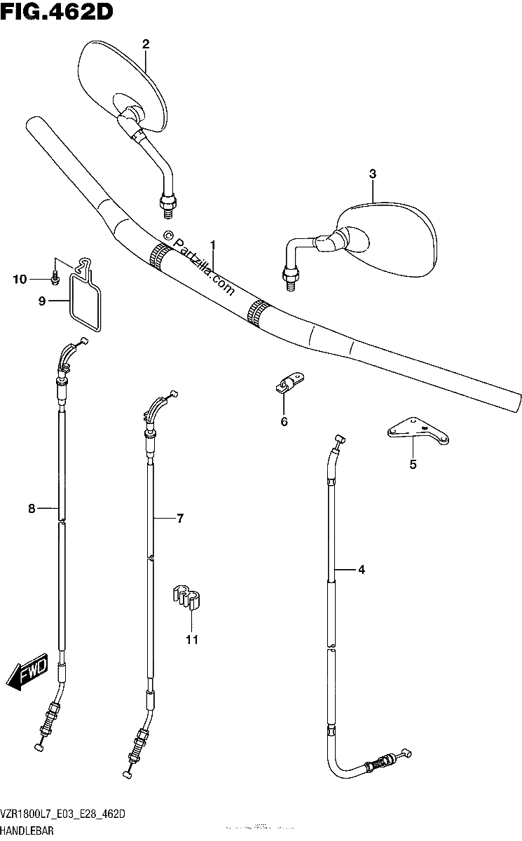 Diagrama de HANDLEBAR VZR1800BZL7 E33