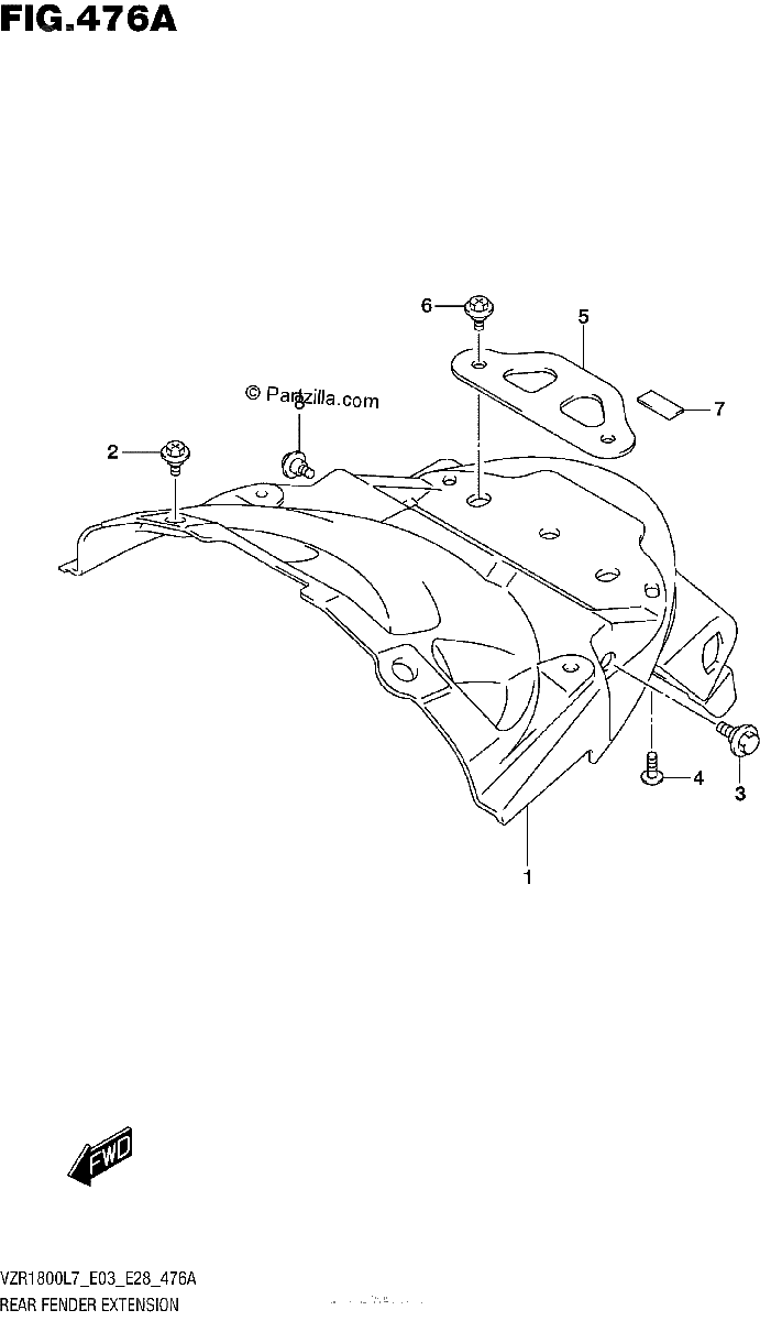 Diagrama de REAR FENDER EXTENSION