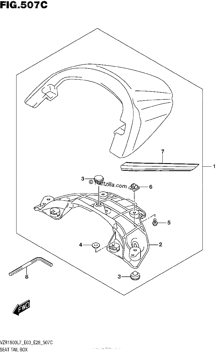 Diagrama de SEAT TAIL BOX FOR BBD VZR1800BZL7 E03