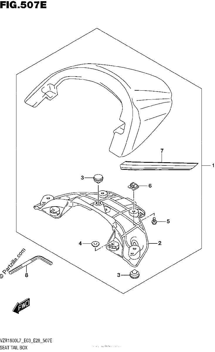 Diagrama de SEAT TAIL BOX FOR BBD VZR1800BZL7 E28
