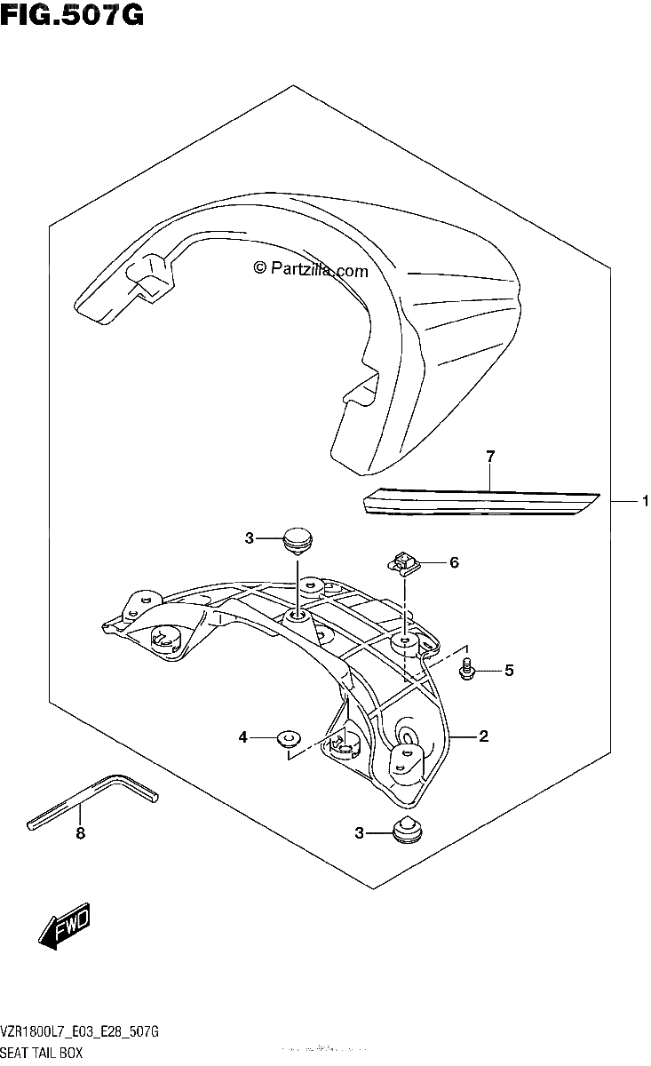 Diagrama de SEAT TAIL BOX FOR BBD VZR1800BZL7 E33