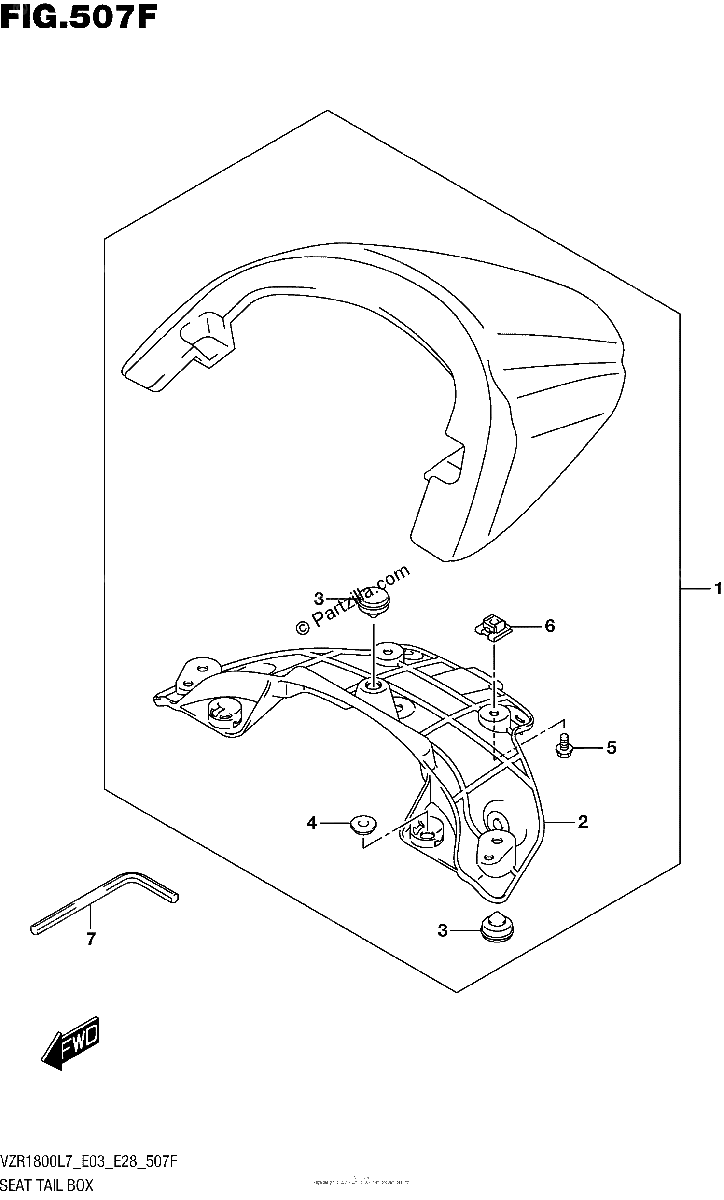 Diagrama de SEAT TAIL BOX FOR PGZ VZR1800BZL7 E33