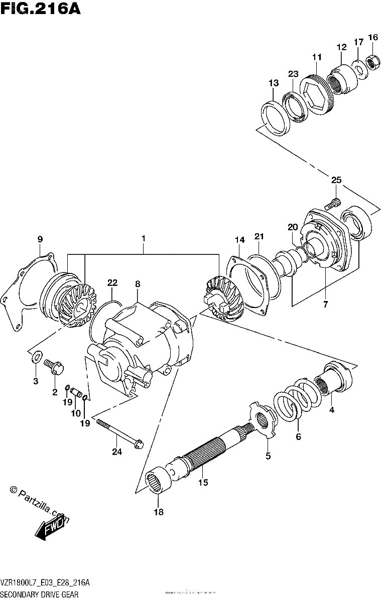 Diagrama de SECONDARY DRIVE GEAR