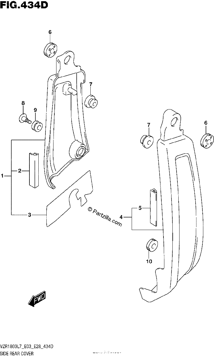 Diagrama de SIDE REAR COVER VZR1800BZL7 E33