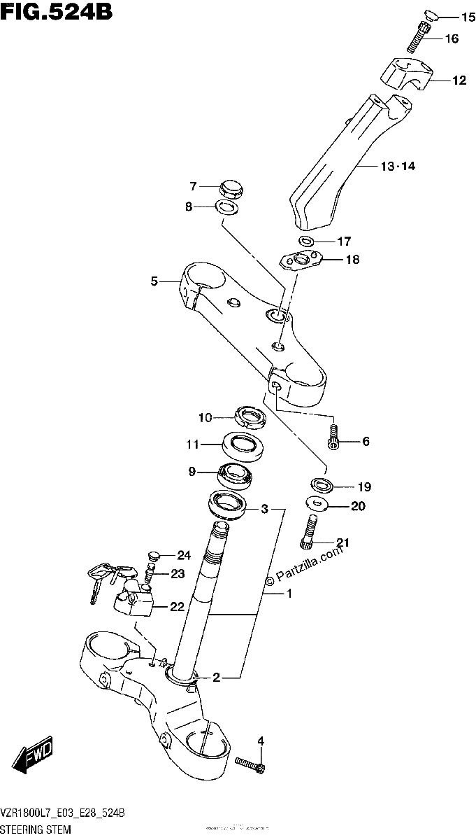 Diagrama de STEERING STEM VZR1800BZL7 E03