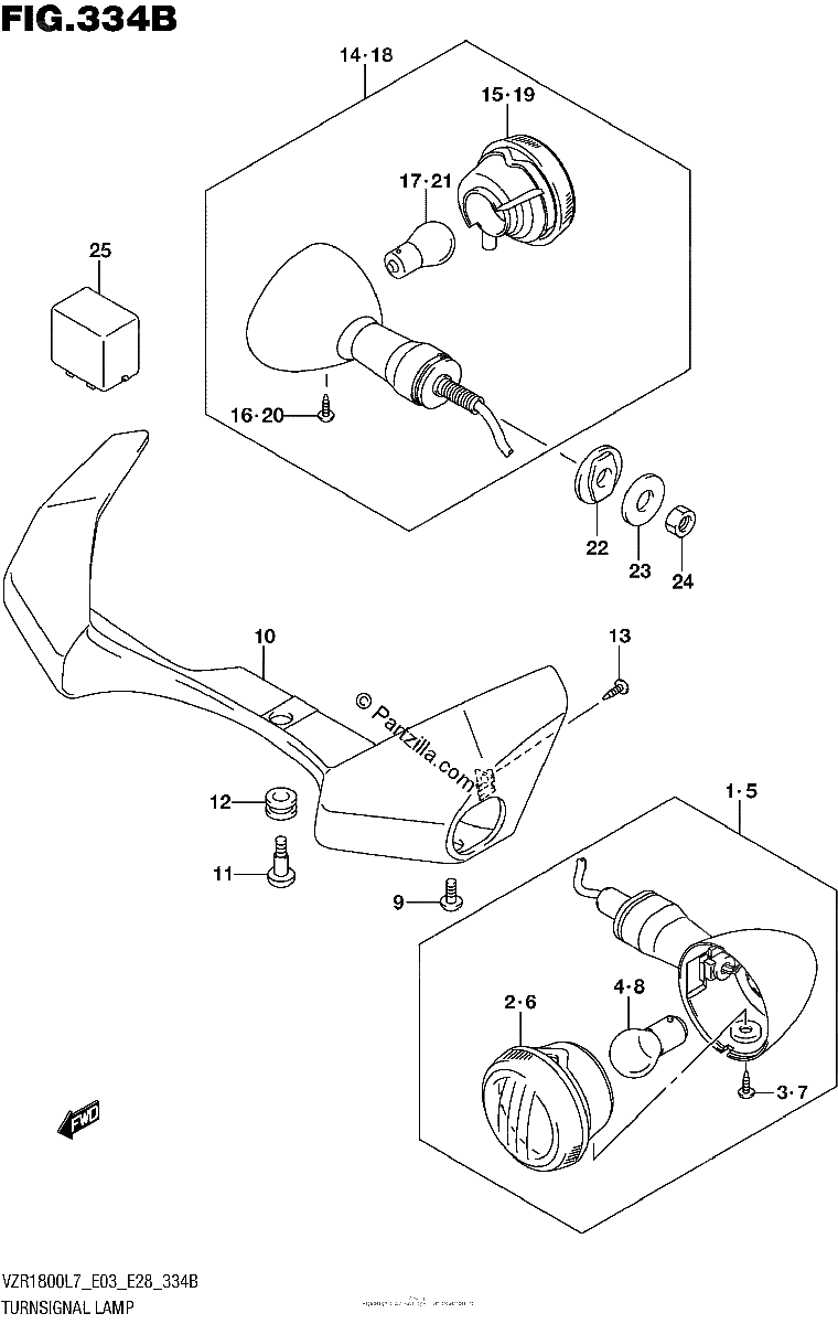 Diagrama de TURNSIGNAL LAMP VZR1800BZL7 E03