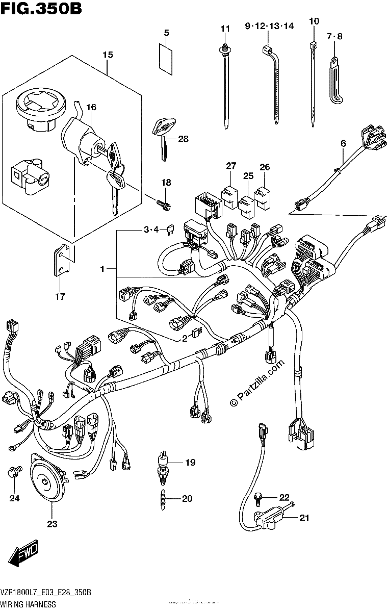 Diagrama de WIRING HARNESS VZR1800BZL7 E03