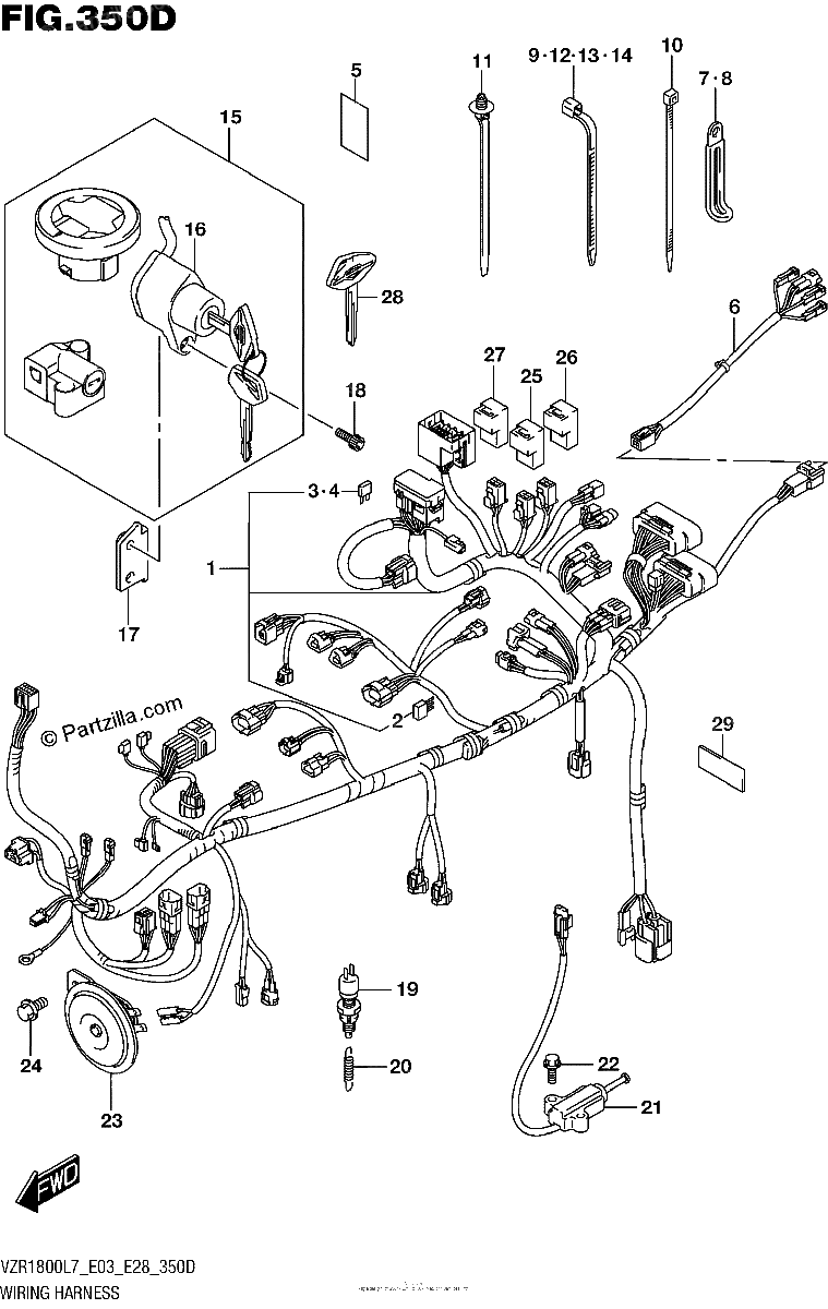 Diagrama de WIRING HARNESS VZR1800BZL7 E33
