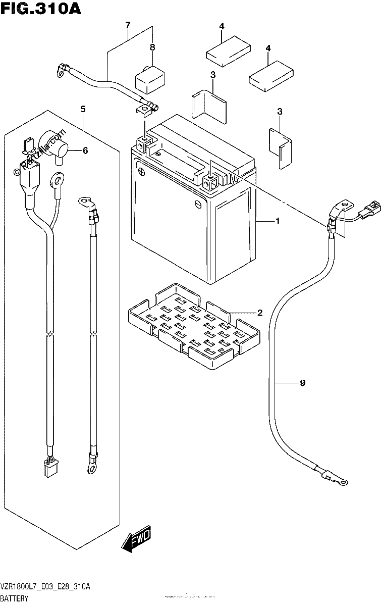 Diagrama de BATTERY VZR1800L7 E28