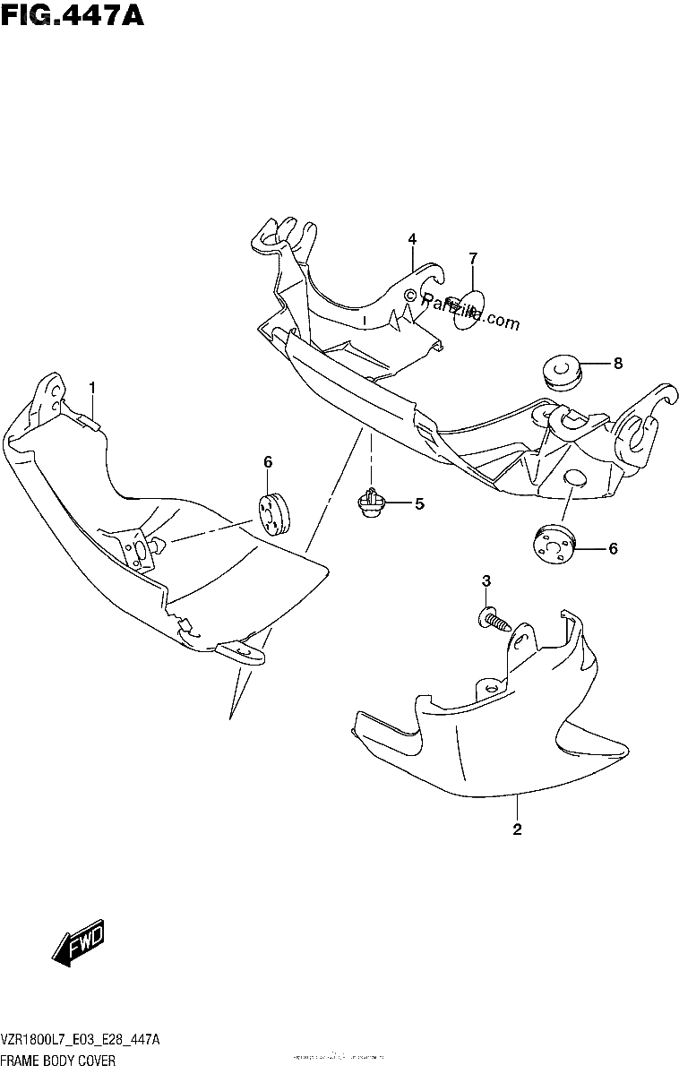 Diagrama de FRAME BODY COVER VZR1800L7 E28