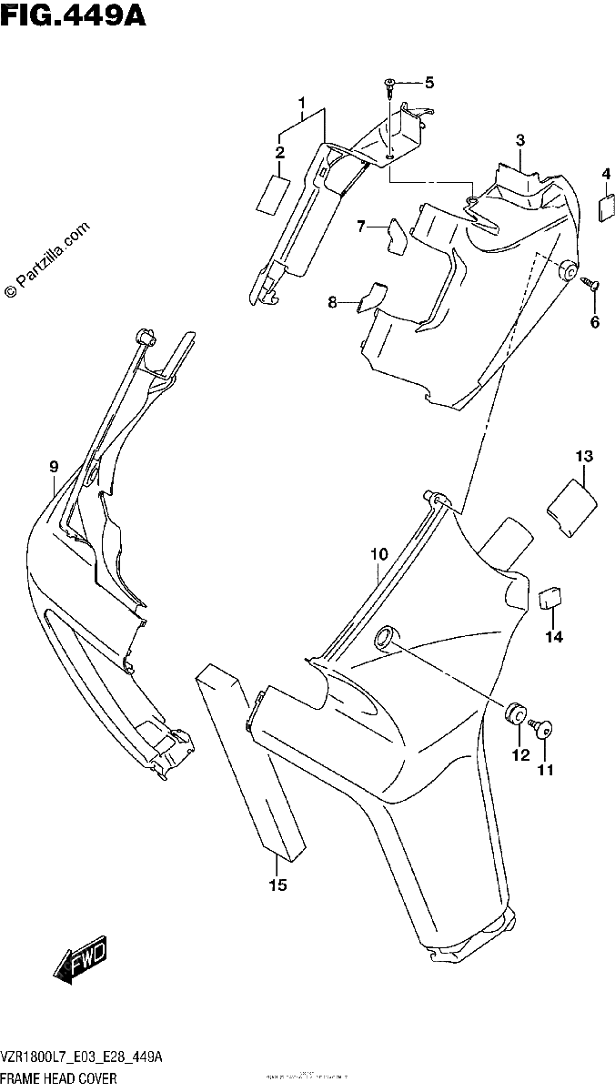 Diagrama de FRAME HEAD COVER VZR1800L7 E28