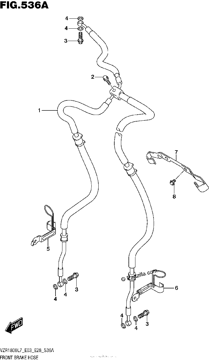 Diagrama de FRONT BRAKE HOSE