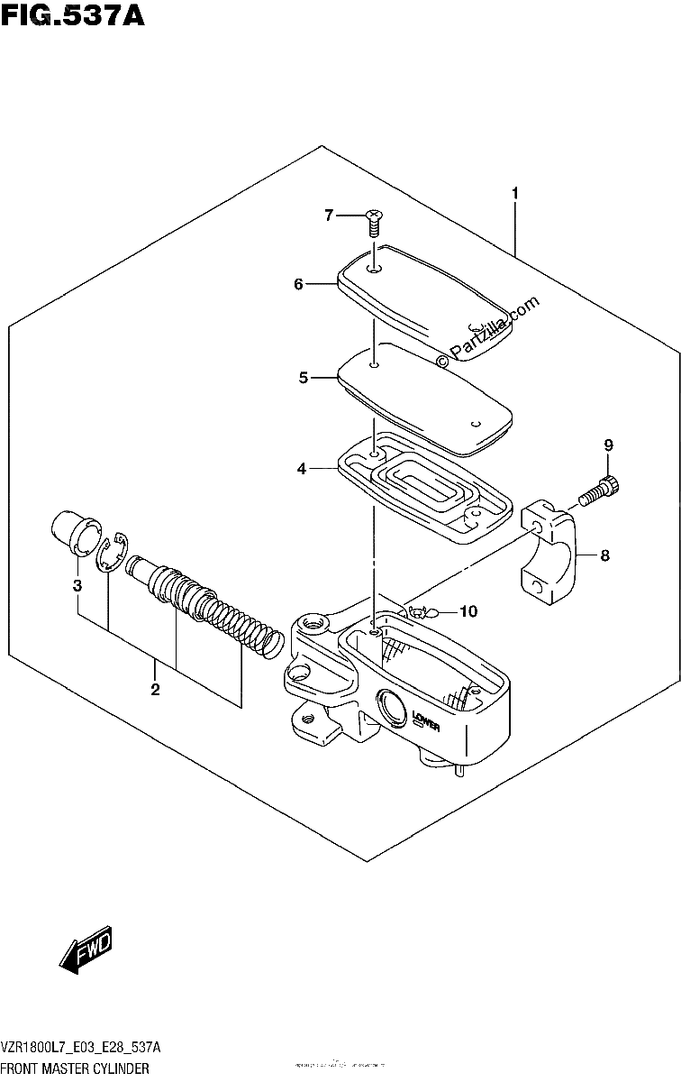 Diagrama de FRONT MASTER CYLINDER VZR1800L7 E28