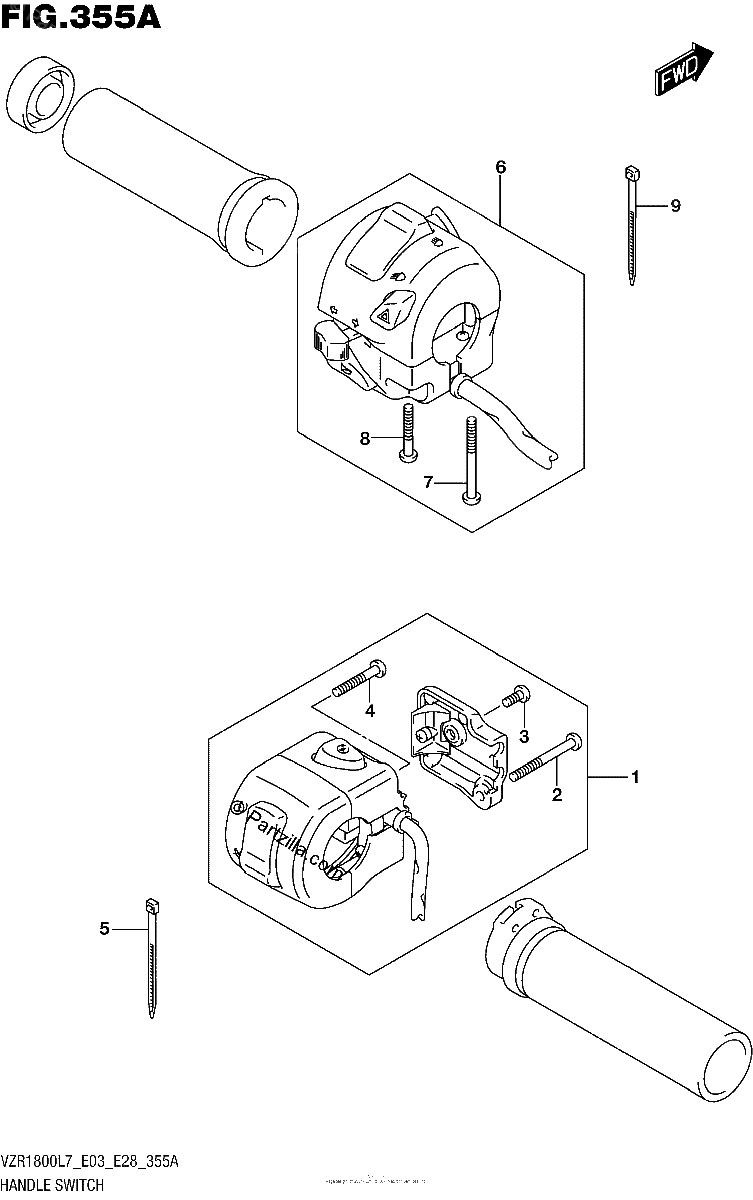 Diagrama de HANDLE SWITCH VZR1800L7 E28