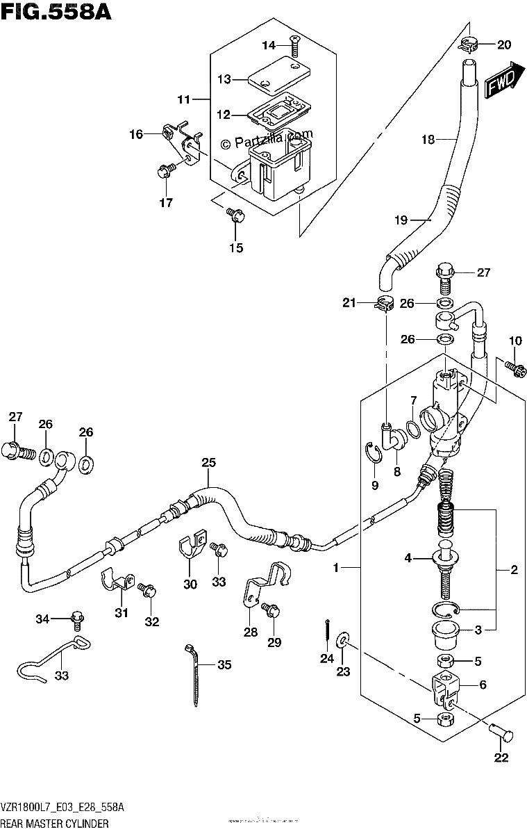 Diagrama de REAR MASTER CYLINDER