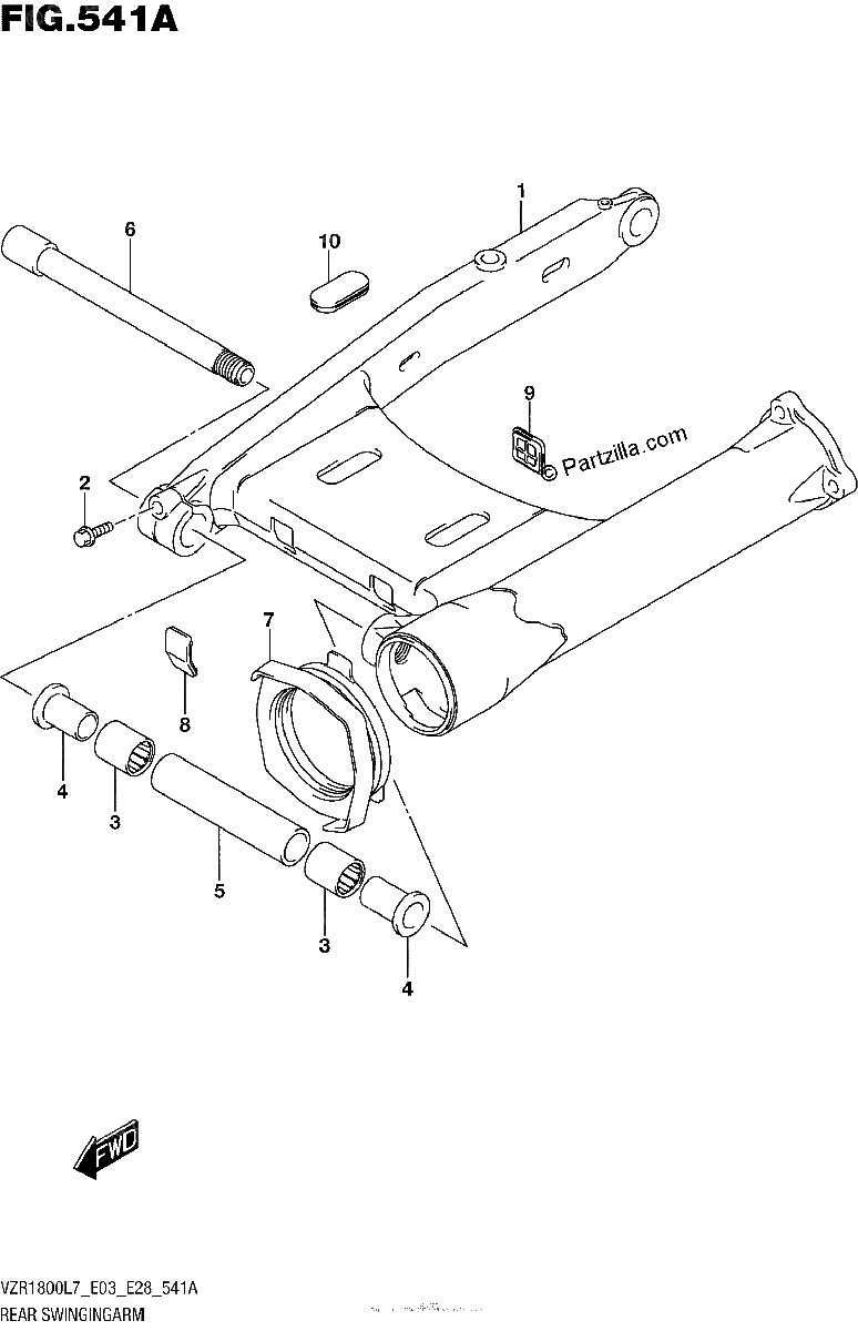 Diagrama de REAR SWINGINGARM