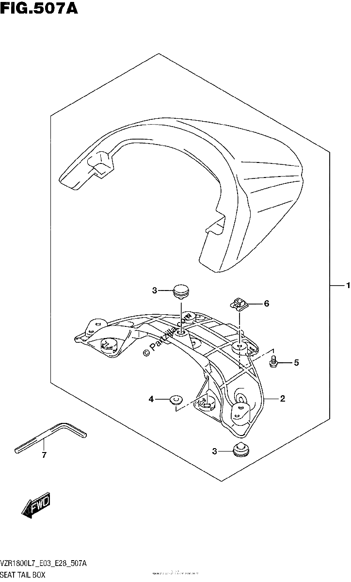 Diagrama de SEAT TAIL BOX VZR1800L7 E28