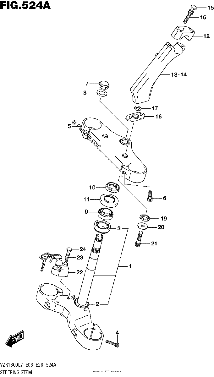 Diagrama de STEERING STEM VZR1800L7 E28
