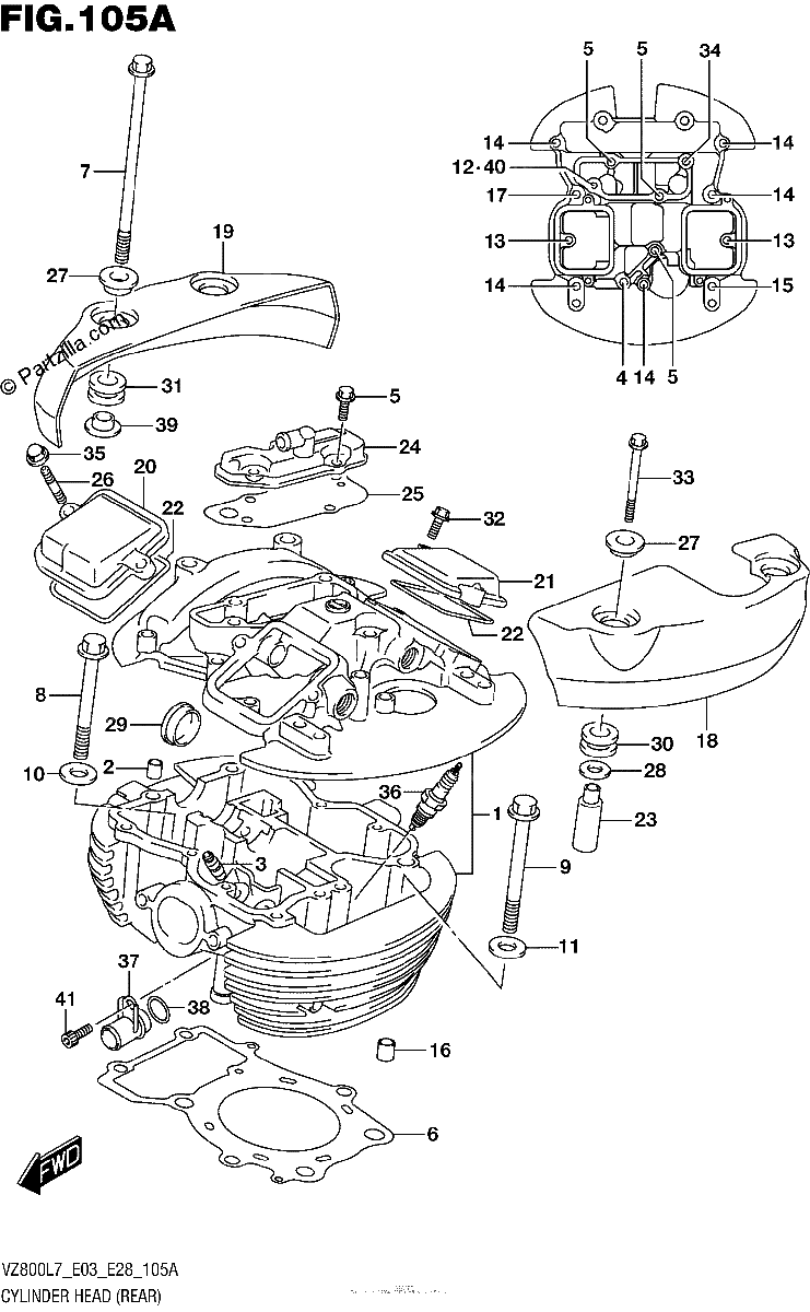 Diagrama de CYLINDER HEAD REAR