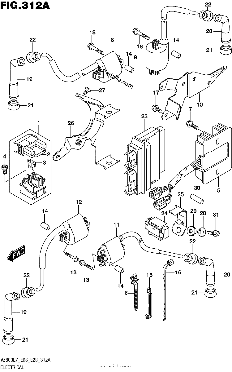 Diagrama de ELECTRICAL VZ800L7 E03