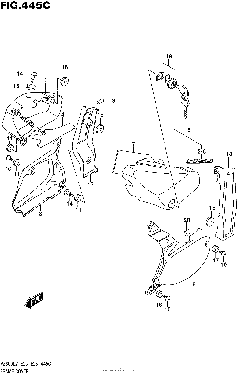 Diagrama de FRAME COVER VZ800L7 E33