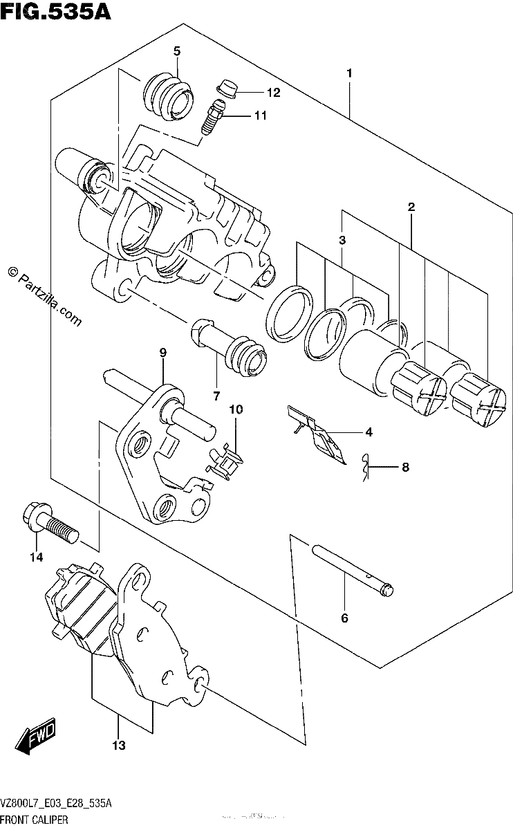 Diagrama de FRONT CALIPER